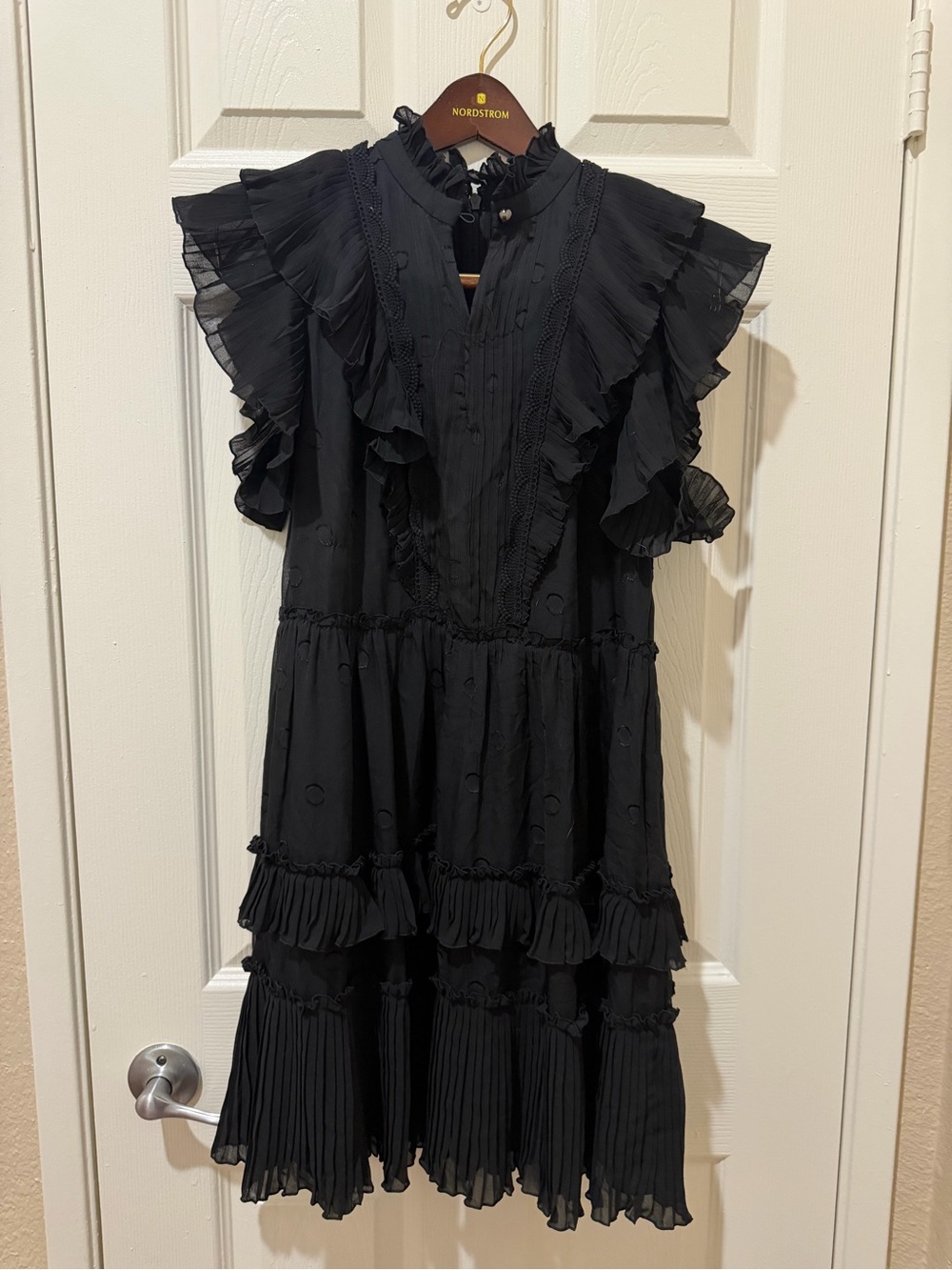 Kate Spade Black Ruffle Tiered Midi Dress - Elegant Women's Dress